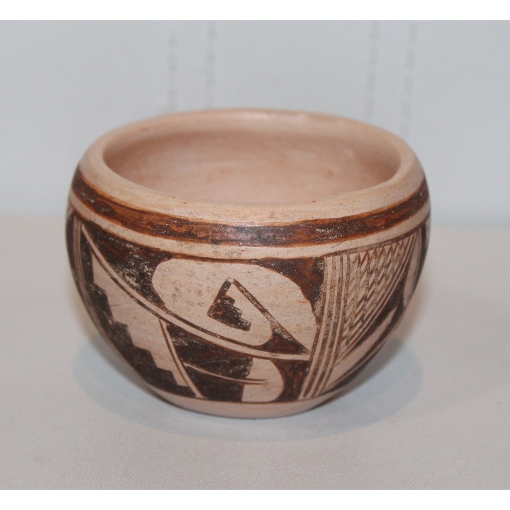 vintage Lucille Namoki Hopi Pottery Bowl Native American signed